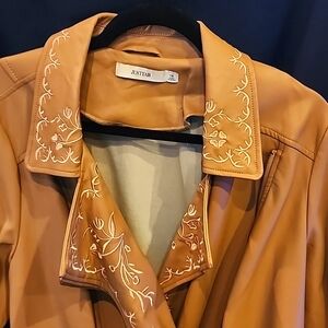 Just Fab size 1X leather bomber jacket